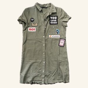 Zara Patch Cargo Shirt Dress